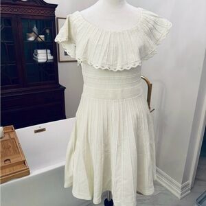 Ted Baker London - White Ruffle Off Shoulder Fit & Flare Dress.